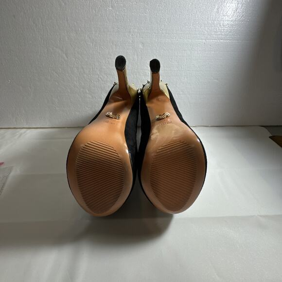 Round Toe High Platform Stiletto Heels Rivets Decor Side Zip Ankle Boots Size 8 - Picture 6 of 12